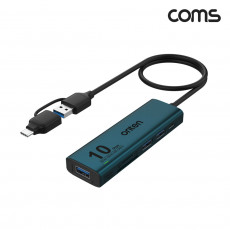 6 IN 2 꼬리물기 USB 허브 C타입 A타입 to USB3.2 Gen2 10Gbps 카드리더