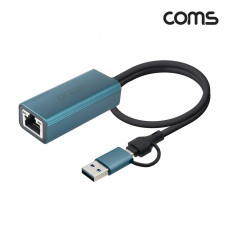 기가비트 USB Type C Type A to RJ45 이더넷 컨버터 케이블 유선랜카드 10 100 1000Mbps Gigabit 꼬리물기 C타입 USB3.0