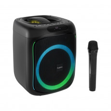 이동식 블루투스 무선마이크 앰프 LED 파티박스 50W TWS지원 노래방