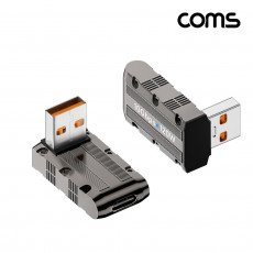 USB 3.1 Type C Gen2 변환젠더 C타입 F to USB 3.0 M 10Gbps 고속전송 120W 상하 꺾임