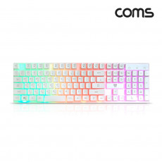나비 레인보우 RGB USB 유선 키보드 화이트
