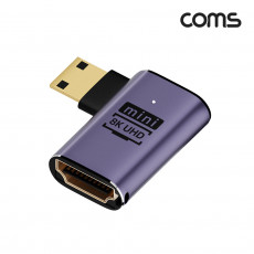 HDMI to Mini HDMI 변환 젠더 2.1 8K 60Hz UHD 연장 MF 미니HDMI 우향꺾임