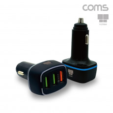 나비 차량용 충전기 블랙 QC 3.0 3포트 18W 12W 시거잭형 USB-A 스마트폰