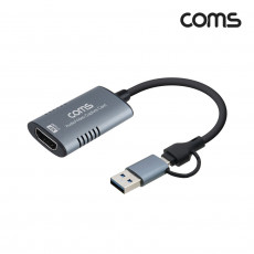 2 IN 1 HDMI USB 캡쳐 10cm HDMI F to USB M 4K 60Hz UHD입력지원 1080p 60Hz 출력 녹화 USB-C Type C타입 USB-A
