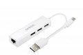 USB 3.1 Type-C 허브 이더넷 컨버터 RJ45 10 100Mbps 2 in 1 USB 2.0 3포트 3port C타입