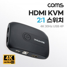 HDMI KVM 스위치 선택기 2:1 PC 2대연결 USB 4포트 주변장치연결 원거리 조작