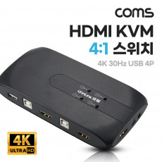 HDMI KVM 스위치 선택기 4:1 PC 4대연결 USB 4포트 주변장치연결 원거리 조작