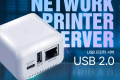 USB 2.0 프린터 서버 1포트 프린트 네트워크 공유 Printer Server LAN 1Port USB 1Port RJ45 Port 컴팩트 사이즈 DC 5V전원사용