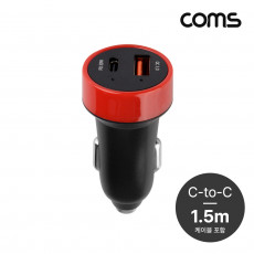 G POWER 초고속 차량용 2구 충전기 PD 30W 1.5M Black C to C 케이블 포함 스마트폰