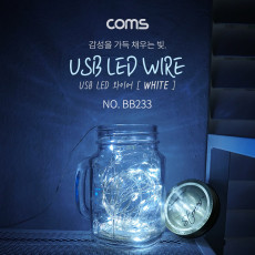 USB LED 케이블 White - 속도 밝기 조절 리모콘 와이어 조명 감성 컬러 라이트 색조명 무드등 트리 장식 DIY