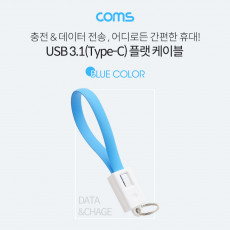 USB 3.1 Type C 케이블 20cm USB 2.0 A to C타입 고정클립 Blue