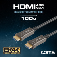 HDMI V2.1 리피터 AOC 광 케이블 100M 8K 60Hz 최대 4K 120Hz UHD ARC 기능 지원