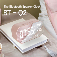 블루투스 스피커 BT-Q2 FM라디오 시계기능 로즈골드
