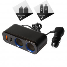 차량용 시가 소켓 2포트 2구 2port 퀄컴 케이블 플러그형 시가잭 시거잭 USB 2포트 2구 2port 자동차 소켓 멀티 분배 충전