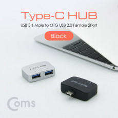 USB 3.1 Type C OTG 젠더 Type C M to OTG USB 2.0 F 2Port Black