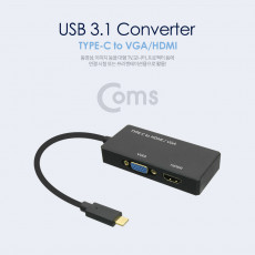 USB 3.1 Type C to HDMI VGA 변환 컨버터 2개 동시출력 가능 D-SUB RGB