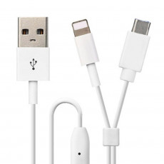 2 in 1 Y 케이블 1M USB 2.0 A to C타입 iOS 8Pin USB 3.1 Type C 8핀