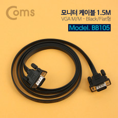 모니터 케이블 Black Flat형 1.5M VGA RGB D-SUB M M