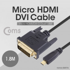 Micro HDMI DVI 케이블 1.8M Micro HDMI DVI-D Dual 초슬림 slim 금도금 단자