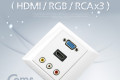 HDMI 월 플레이트 HDMI 꺾임형 꺽임 VGA RGB 3RCA WALL PLATE 벽면 매립 설치