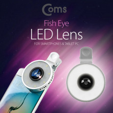 스마트폰 카메라 확대경 Fish Eye LED 램프 라이트 셀카 렌즈 Silver 피쉬아이