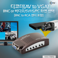 디코더 AV to VGA BNC to RCA 젠더 포함 BNC or 비디오 S