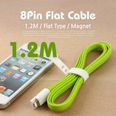 iOS 8Pin 케이블 USB A to 8P 8핀 1.2M Green 자석 플랫 Flat