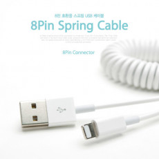 iOS 8Pin 케이블 USB A to 8P 8핀 30cm-1.2M White 스프링