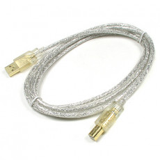 USB 케이블 M M 고급형 AB형 USB-A to USB-B 1.8M 투명 GOLD