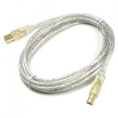 USB 케이블 M M 고급형 AB형 USB-A to USB-B 3M 투명 GOLD