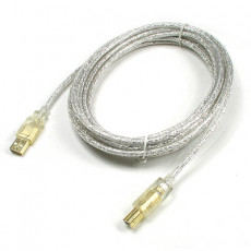 USB 케이블 M M 고급형 AB형 USB-A to USB-B 5M 투명 GOLD