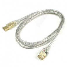 USB 연장 케이블 1.8M 고급형 USB M F A타입 AM to AF AA형 USB-A to USB-A 투명 GOLD