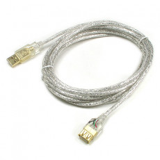 USB 연장 케이블 3M 고급형 USB M F A타입 AM to AF AA형 USB-A to USB-A 투명 GOLD 실버로 수입됨