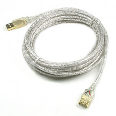 USB 연장 케이블 5M 고급형 USB M F A타입 AM to AF AA형 USB-A to USB-A 투명 GOLD