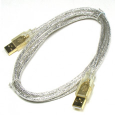 USB 케이블 M M 고급형 AA형 USB-A to USB-A 1.8M 투명 GOLD