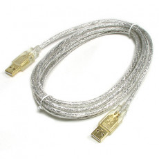 USB 케이블 M M 고급형 AA형 USB-A to USB-A 3M 투명 GOLD