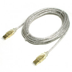 USB 케이블 M M 고급형 AA형 USB-A to USB-A 5M 투명 GOLD