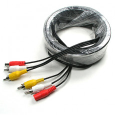 CCTV 케이블 10m - 2RCA DC 5.5 전원 검정색