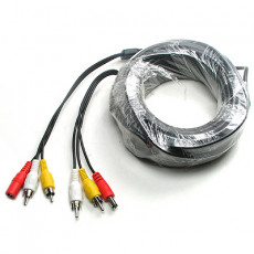 CCTV 케이블 20m - 2RCA DC 5.5 전원 검정색