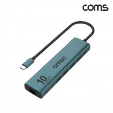 C타입 USB 멀티허브 컨버터 Type C USB 3.2 Gen2 RJ45 이더넷 랜카드